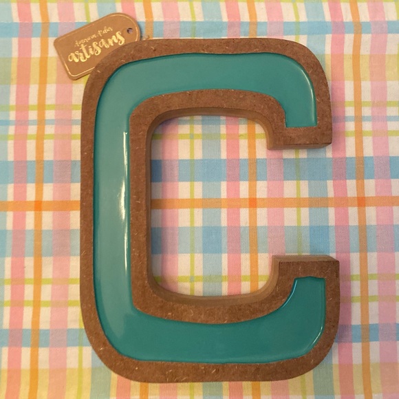 American Atelier Accents Teal Wood Letter C Wall Decor Monogram